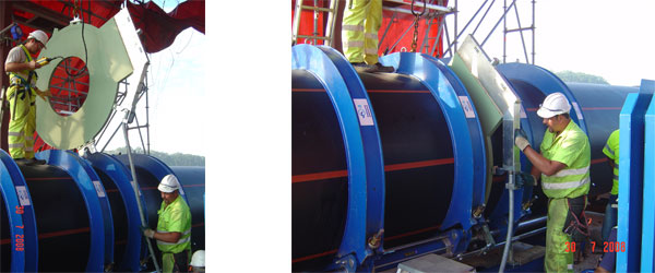 Soldadura a tope de grandes diámetros de tubos de pe 5 56B